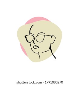 Abstract beautiful fashionable trendy woman young lady in beauty and fashion wearing sunglasses shades