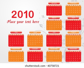 abstrato bonito floral padrão calender, ilustração