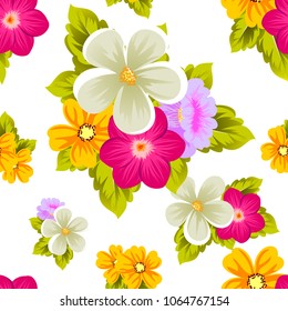 abstract beautiful floral seamless pattern. For your fashion design, fabric, prints. Postcards and invitations for birthday, Valentine's day, wedding, party. Vector illustration