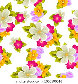 abstract beautiful floral seamless pattern. For your fashion design, fabric, prints. Postcards and invitations for birthday, Valentine's day, wedding, party. Vector illustration