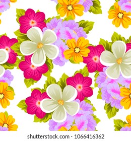 abstract beautiful floral seamless pattern. For your fashion design, fabric, prints. Postcards and invitations for birthday, Valentine's day, wedding, party. Vector illustration