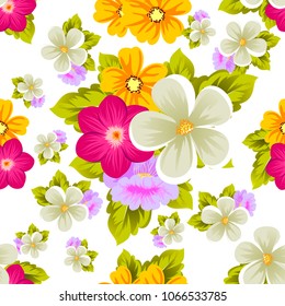 abstract beautiful floral seamless pattern. For your fashion design, fabric, prints. Postcards and invitations for birthday, Valentine's day, wedding, party. Vector illustration