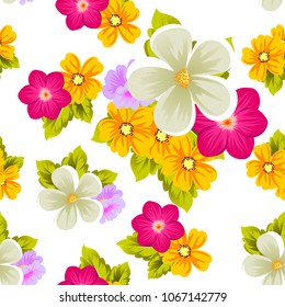 abstract beautiful floral seamless pattern. For your fashion design, fabric, prints. Postcards and invitations for birthday, Valentine's day, wedding, party. Vector illustration