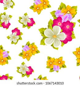 abstract beautiful floral seamless pattern. For your fashion design, fabric, prints. Postcards and invitations for birthday, Valentine's day, wedding, party. Vector illustration