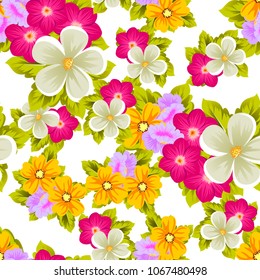 abstract beautiful floral seamless pattern. For your fashion design, fabric, prints. Postcards and invitations for birthday, Valentine's day, wedding, party. Vector illustration