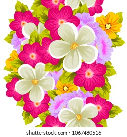 abstract beautiful floral seamless pattern. For your fashion design, fabric, prints. Postcards and invitations for birthday, Valentine's day, wedding, party. Vector illustration