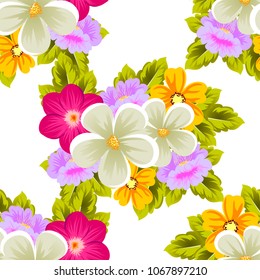 abstract beautiful floral seamless pattern. For your fashion design, fabric, prints. Postcards and invitations for birthday, Valentine's day, wedding, party. Vector illustration