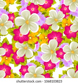 abstract beautiful floral seamless pattern. For your fashion design, fabric, prints. Postcards and invitations for birthday, Valentine's day, wedding, party. Vector illustration