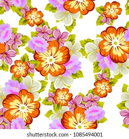 abstract beautiful floral seamless pattern. For your fabric design, clothing, printed matter. invitations to the wedding, birthday, Valentine's day and much more. Vector illustration.