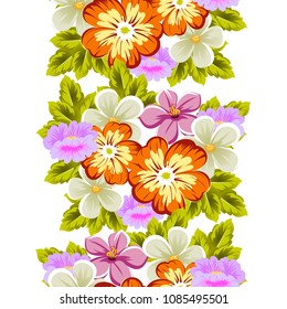 abstract beautiful floral seamless pattern. For your fabric design, clothing, printed matter. invitations to the wedding, birthday, Valentine's day and much more. Vector illustration.