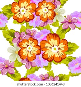 abstract beautiful floral seamless pattern. For your fabric design, clothing, printed matter. invitations to the wedding, birthday, Valentine's day and much more. Vector illustration.