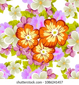 abstract beautiful floral seamless pattern. For your fabric design, clothing, printed matter. invitations to the wedding, birthday, Valentine's day and much more. Vector illustration.