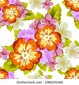 abstract beautiful floral seamless pattern. For your fabric design, clothing, printed matter. invitations to the wedding, birthday, Valentine's day and much more. Vector illustration.