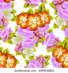 abstract beautiful floral seamless pattern. For your fabric design, clothing, printed matter. invitations to the wedding, birthday, Valentine's day and much more. Vector illustration.