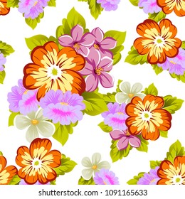 abstract beautiful floral seamless pattern. For your fabric design, clothing, printed matter. invitations to the wedding, birthday, Valentine's day and much more. Vector illustration.