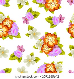 abstract beautiful floral seamless pattern. For your fabric design, clothing, printed matter. invitations to the wedding, birthday, Valentine's day and much more. Vector illustration.
