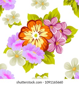abstract beautiful floral seamless pattern. For your fabric design, clothing, printed matter. invitations to the wedding, birthday, Valentine's day and much more. Vector illustration.