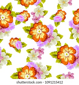 abstract beautiful floral seamless pattern. For your fabric design, clothing, printed matter. invitations to the wedding, birthday, Valentine's day and much more. Vector illustration.