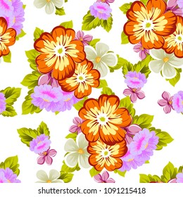 abstract beautiful floral seamless pattern. For your fabric design, clothing, printed matter. invitations to the wedding, birthday, Valentine's day and much more. Vector illustration.