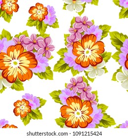 abstract beautiful floral seamless pattern. For your fabric design, clothing, printed matter. invitations to the wedding, birthday, Valentine's day and much more. Vector illustration.