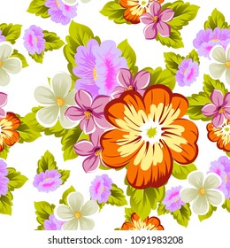 abstract beautiful floral seamless pattern. For your fabric design, clothing, printed matter. invitations to the wedding, birthday, Valentine's day and much more. Vector illustration.
