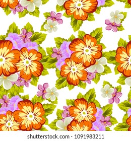 abstract beautiful floral seamless pattern. For your fabric design, clothing, printed matter. invitations to the wedding, birthday, Valentine's day and much more. Vector illustration.