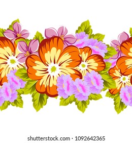 abstract beautiful floral seamless pattern. For your fabric design, clothing, printed matter. invitations to the wedding, birthday, Valentine's day and much more. Vector illustration.