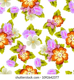 abstract beautiful floral seamless pattern. For your fabric design, clothing, printed matter. invitations to the wedding, birthday, Valentine's day and much more. Vector illustration.