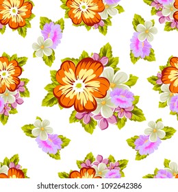 abstract beautiful floral seamless pattern. For your fabric design, clothing, printed matter. invitations to the wedding, birthday, Valentine's day and much more. Vector illustration.
