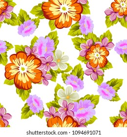 abstract beautiful floral seamless pattern. For your fabric design, clothing, printed matter. invitations to the wedding, birthday, Valentine's day and much more. Vector illustration.