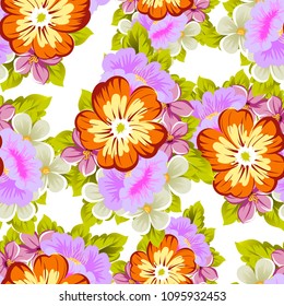 abstract beautiful floral seamless pattern. For your fabric design, clothing, printed matter. invitations to the wedding, birthday, Valentine's day and much more. Vector illustration.