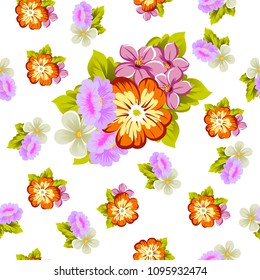abstract beautiful floral seamless pattern. For your fabric design, clothing, printed matter. invitations to the wedding, birthday, Valentine's day and much more. Vector illustration.