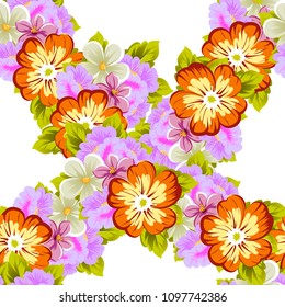 abstract beautiful floral seamless pattern. For your fabric design, clothing, printed matter. invitations to the wedding, birthday, Valentine's day and much more. Vector illustration.