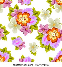 abstract beautiful floral seamless pattern. For your fabric design, clothing, printed matter. invitations to the wedding, birthday, Valentine's day and much more. Vector illustration.