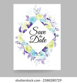 Abstract Beautiful Floral and Vector Wedding Card. Illustrator and designer. Wedding Invites, save the date, Birthday Invites, Video Invites, E-Cards.