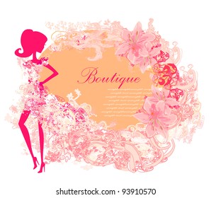 Abstract Beautiful floral Woman