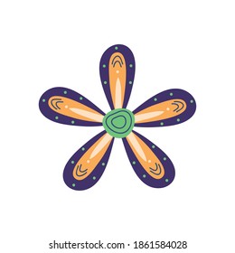 abstract beautiful flower icon over white background, colorful design, vector illustration