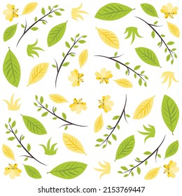 Resumen arte de diseño de patrones de flores hermosas hojas de flores