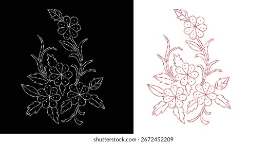 Abstrakt schöne Blume Strass Design, Ornament Stein, Glitzer Motiv Design. Blume StrassTransfer.