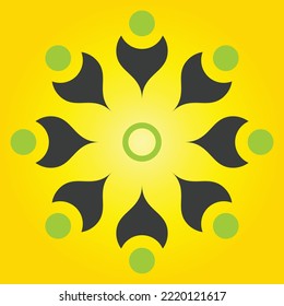 Abstract beautiful flower shape element design and symbol art