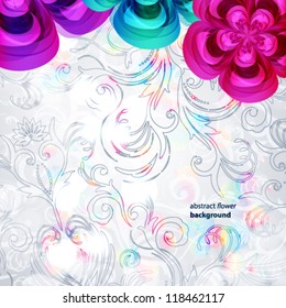 Abstract beautiful flower vector background cover template.