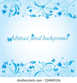 Abstract beautiful flowers creative design blue