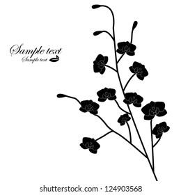 Abstract beautiful flowers creative design black