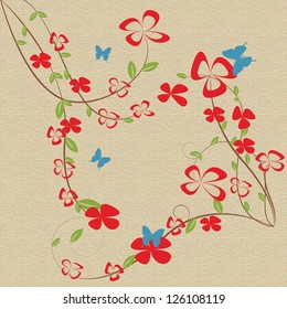 Abstract beautiful flowers creative design material background