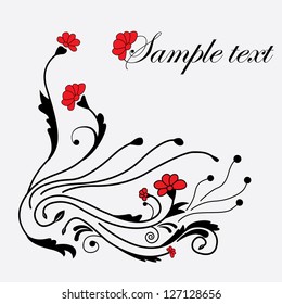 Abstract beautiful flowers creative design hand drawn background