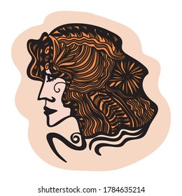 Abstract beautiful girl. Vector illustration