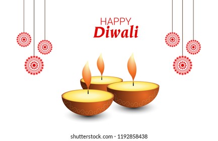 Abstract beautiful Happy Diwali flyer