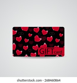 Abstract Beautiful Heart Gift Card Design, Vector Illustration.