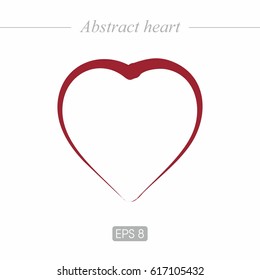 Abstract, beautiful heart for postcards, web design. Heart icon in red