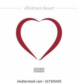 Abstract, beautiful heart for postcards, web design. Heart icon in red